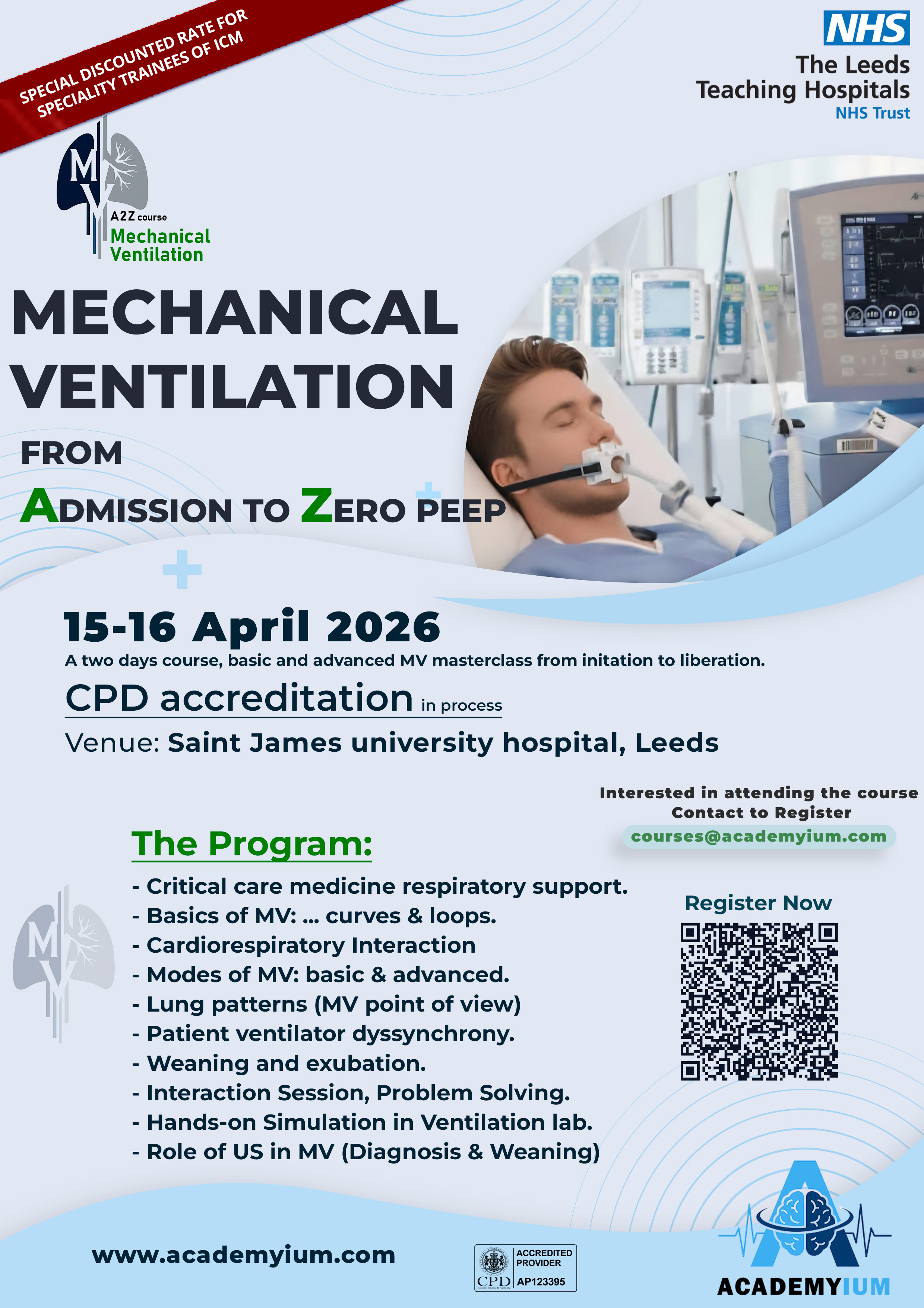 A2Z course Mechanical Ventilation: From Admission to Zero PEEP (Apr '26)